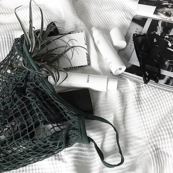 French Cotton Market Net Tote/Bag/Black Onxy - Picture 6 of 8